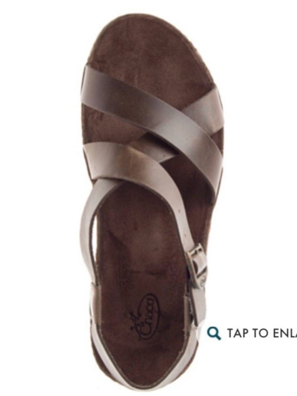 Chaco Wayfarer Otter Brown Leather Crossover Strap Sandals Women’s 7 Outdoors - Picture 2 of 16